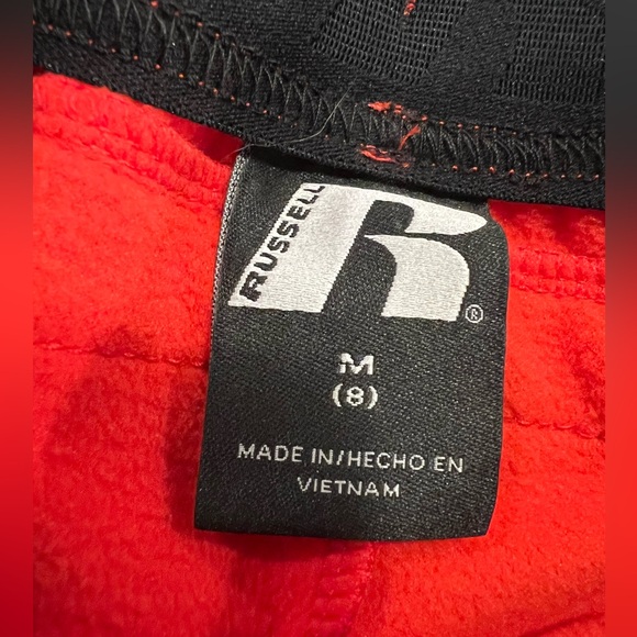 NWT❤️Russell Athletic Kids Red Joggers with Black Accents Tech Fleece Pants - Picture 3 of 11